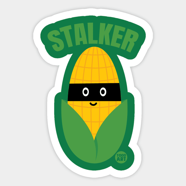 STALKER CORN Sticker by toddgoldmanart